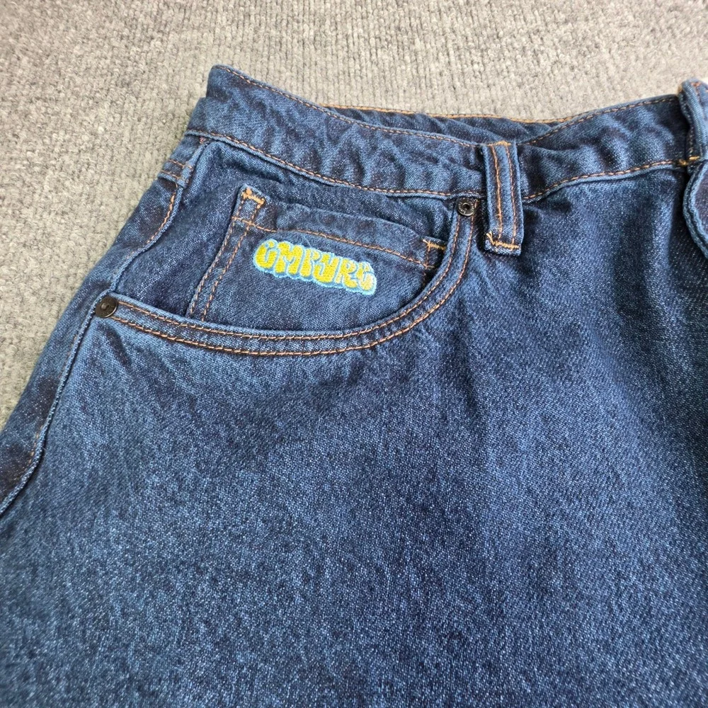 Empyre Jeans Mens 32 Blue‎ Easy Now Wide Leg Skate Graffiti Streetwear Denim